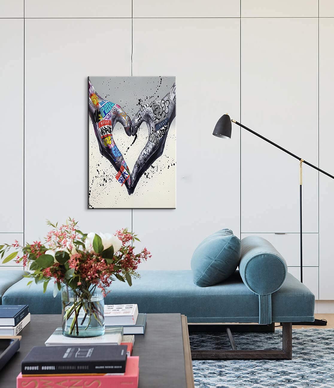 Amazon.com: Colorful Graffiti Wall Art Love Heart Banksy